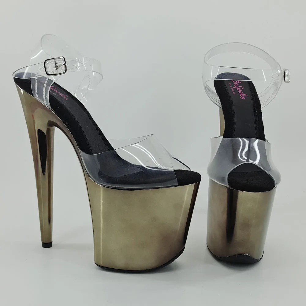 Leecabe Хоккей пистолет Цвет стиль высокий каблук сандалии 20 см пикантная модельная