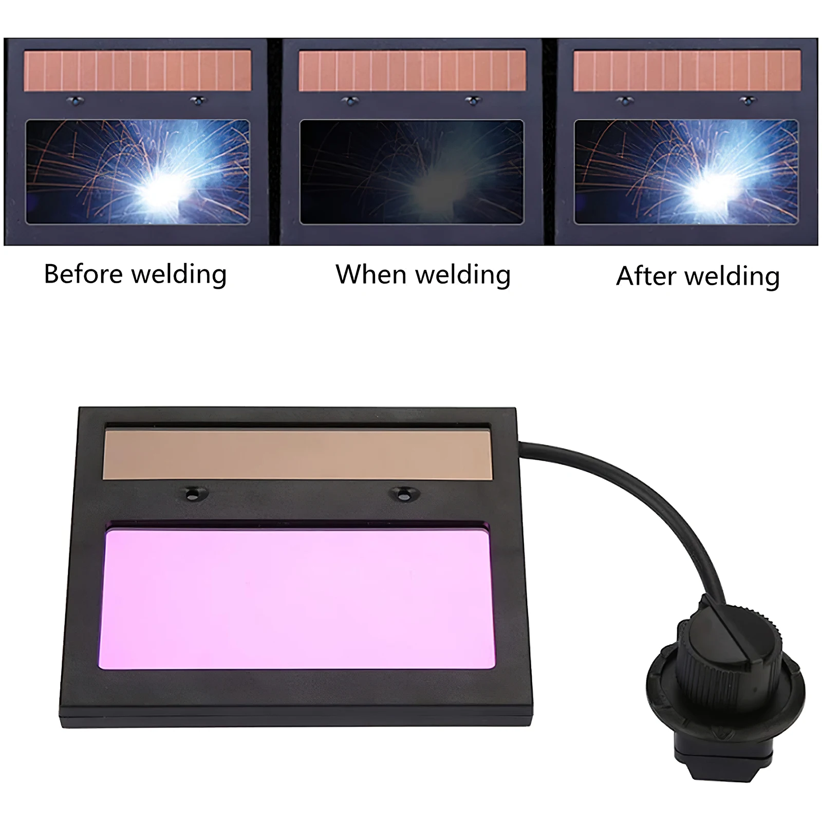 

Adjustable Welding Mask Lens Solar Automation Filter Shade Eyes Goggles 11*9cm/4.32*3.54inch Durable Auto Darkening Welding Lens