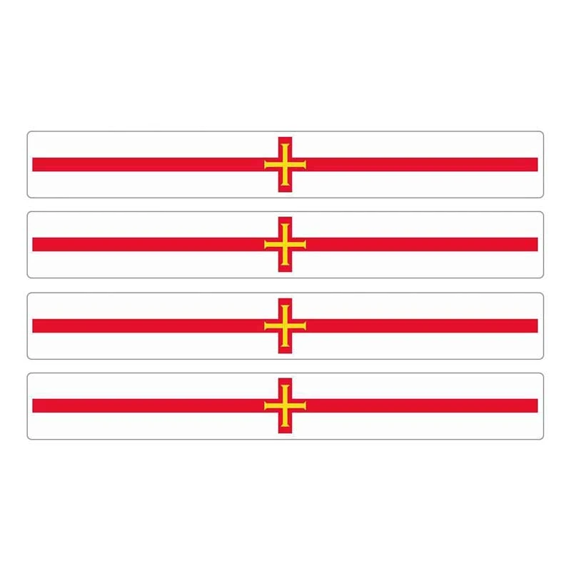 

4pcs Patriotic Stickers Flag Stripes Vinyl KK PVC 13cm X 1.7cm Car Window Motorcycle Decoration Tuning Guernesey Car Stickers