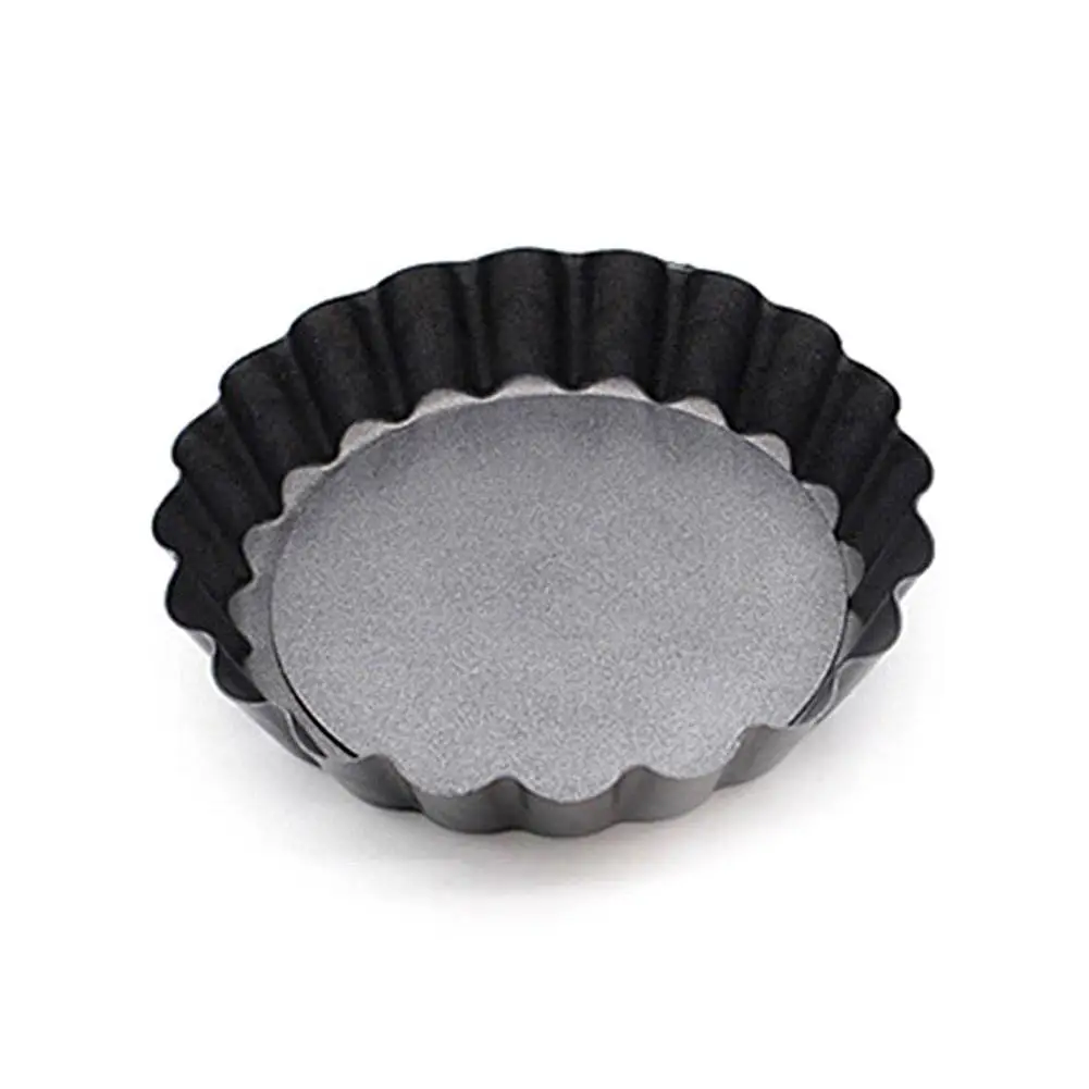 

Non-Stick Tart Quiche Flan Pan Molds Pie Pizza Cake Bakeware Bottom Round Fluted Pie Removable Duty Mould Pan Loose Heavy B8Z6