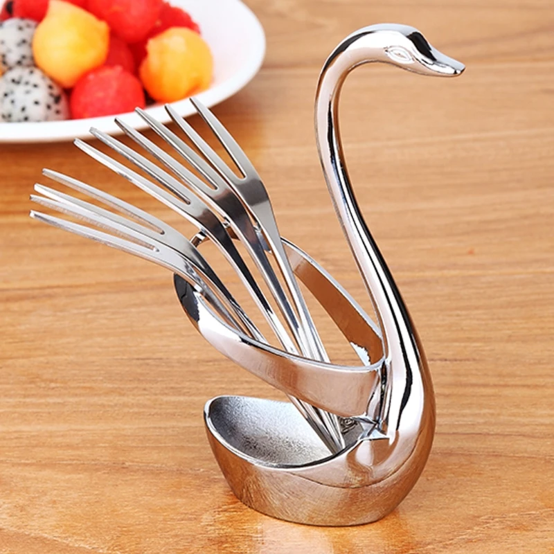 

L21A Swan Spoon Holder Table Tableware for Coffee Spoons Fruit Forks Cutlery Decor