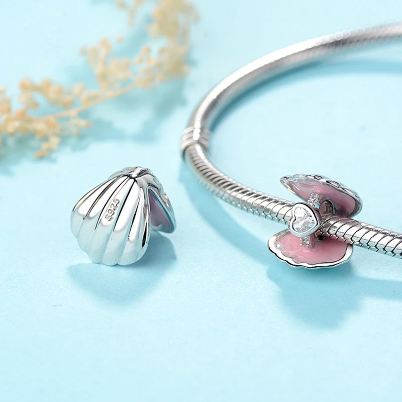 Xiaojing модные Cowry в виде ракушки бусы из ракушек Пандора стерлингового серебра 925