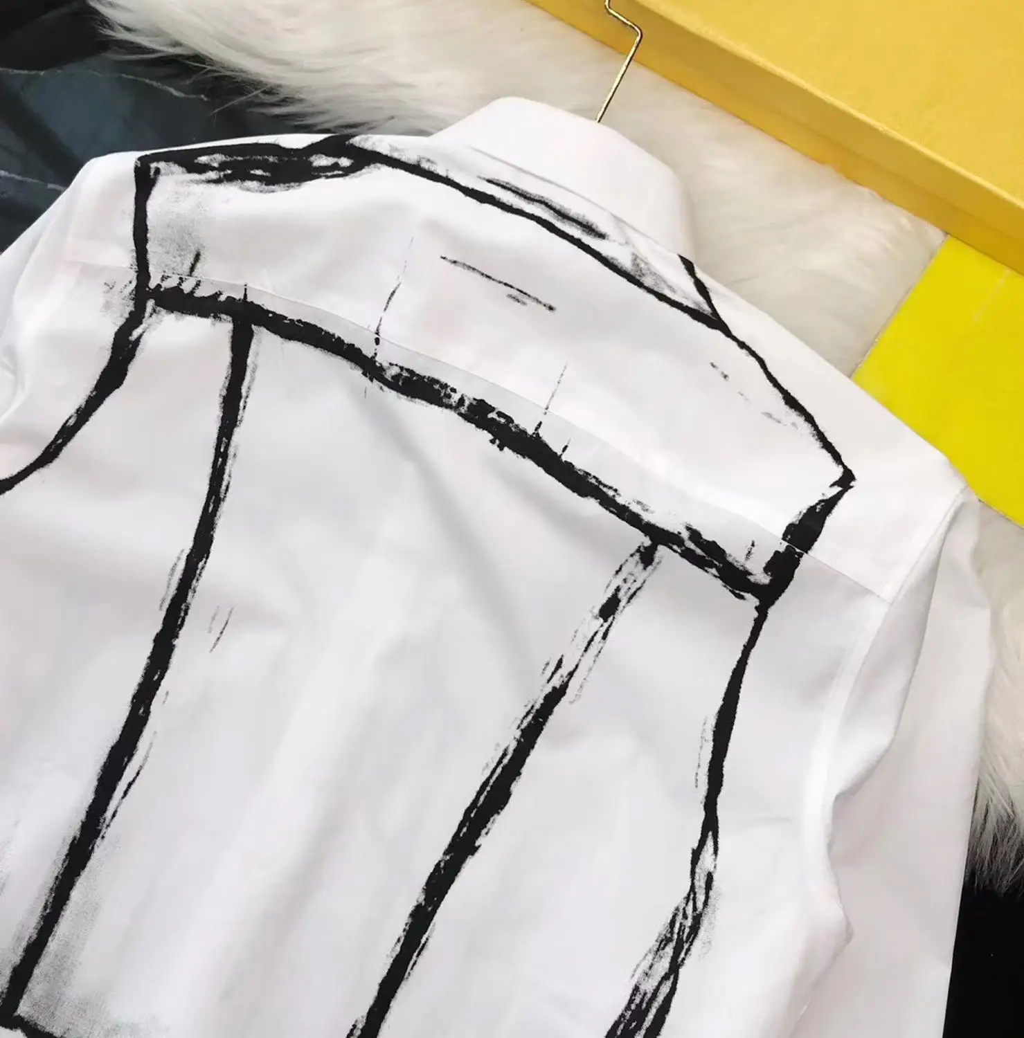 

Mens Cotton DUYOU Shirt Men Dress Shirt Men Sketch Printed High Quality Slim Fit Casual Shirts DY2324