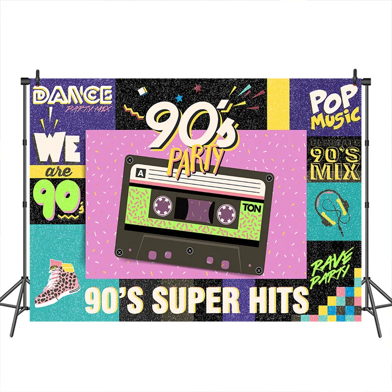 Neoback 90S фотографический фон для вечеринки граффити ретро радио модная обувь хип
