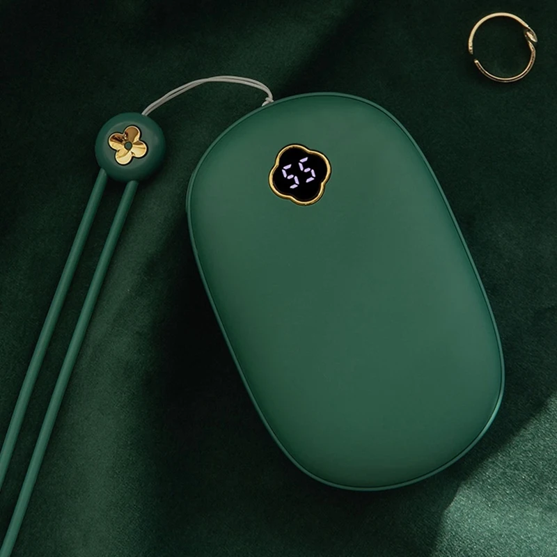 

10000MAh USB Rechargeable Electric Hand Warmer Winter Double-Side Heating Mini 5V Portable Power Bank 2 in 1