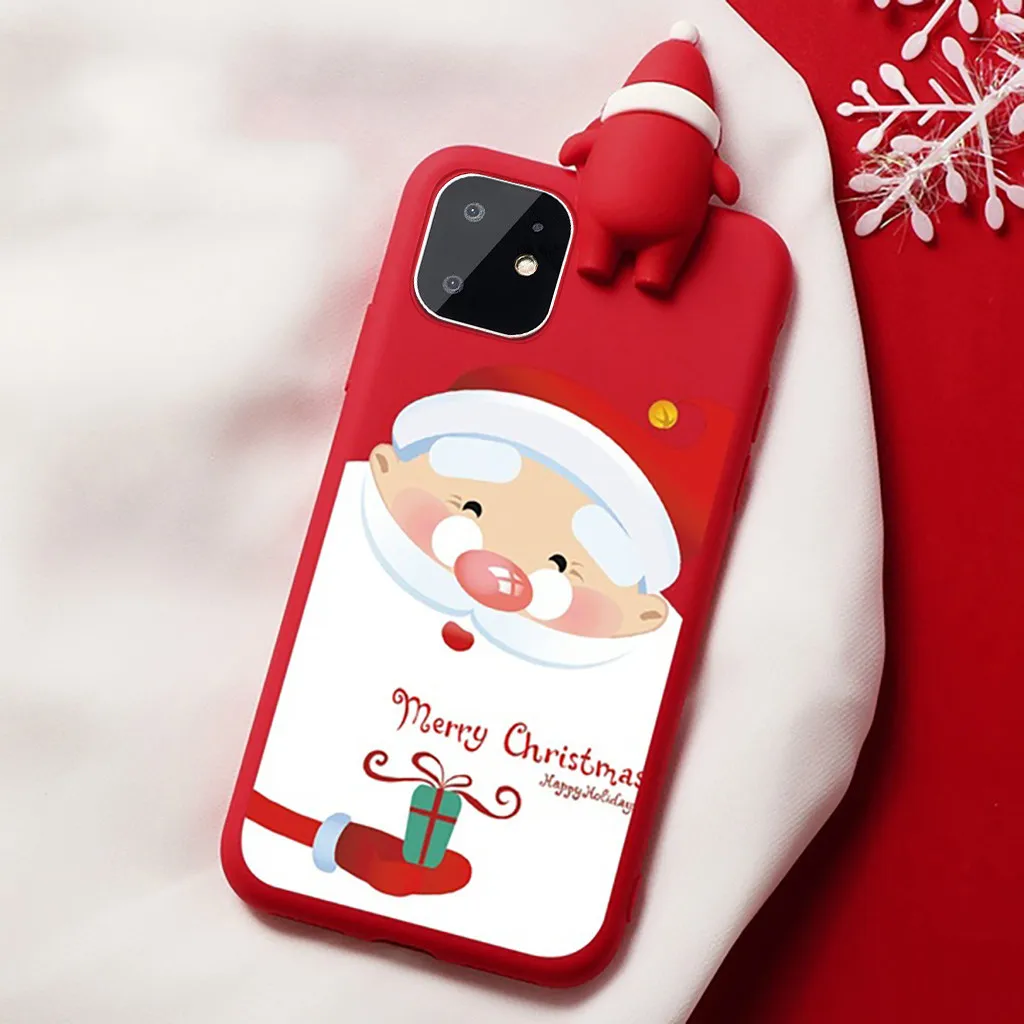 Мягкий силиконовый чехол Mosunx 3D с рождественским дедом морозом для Iphone X и iphone 11