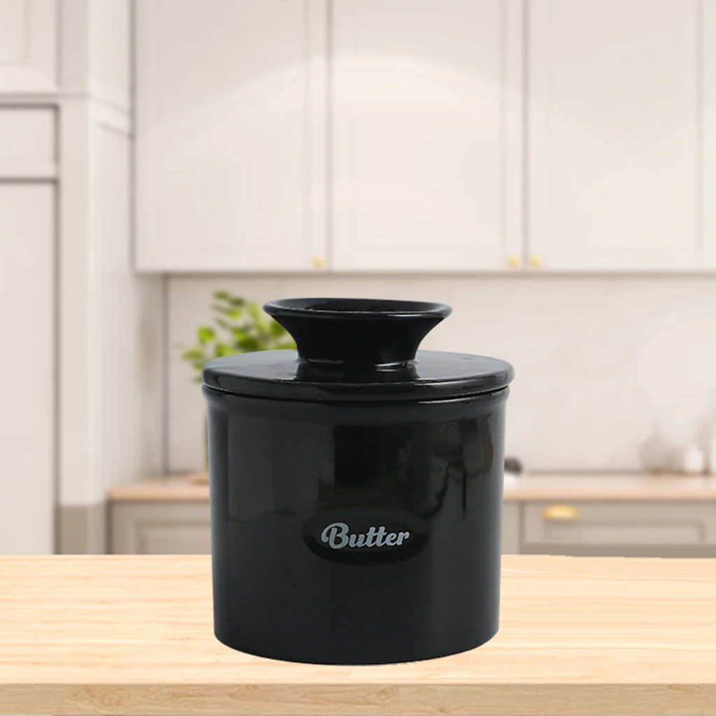 Handmade Ceramic Butter Jar Keeper Container Fresh Spreadable Storage Holder for Microwave | Дом и сад