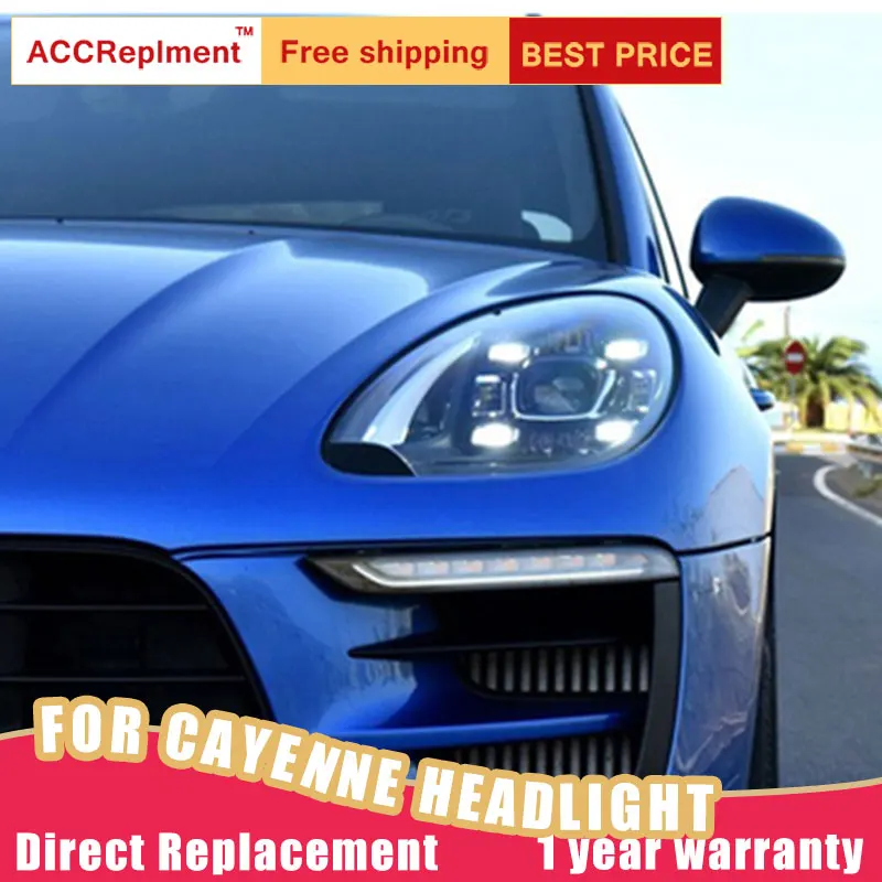 

2Pcs LED Headlights For Porsche Cayenne 2011-2014 ALL LED car lights Angel eyes Full LED Fog lights LED Daytime Running Lights