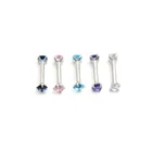 Круглая прямая штанга для бровей 3 мм, кольцо из нержавеющей стали смешанных цветов с цирконом, кристальная шпилька для губ