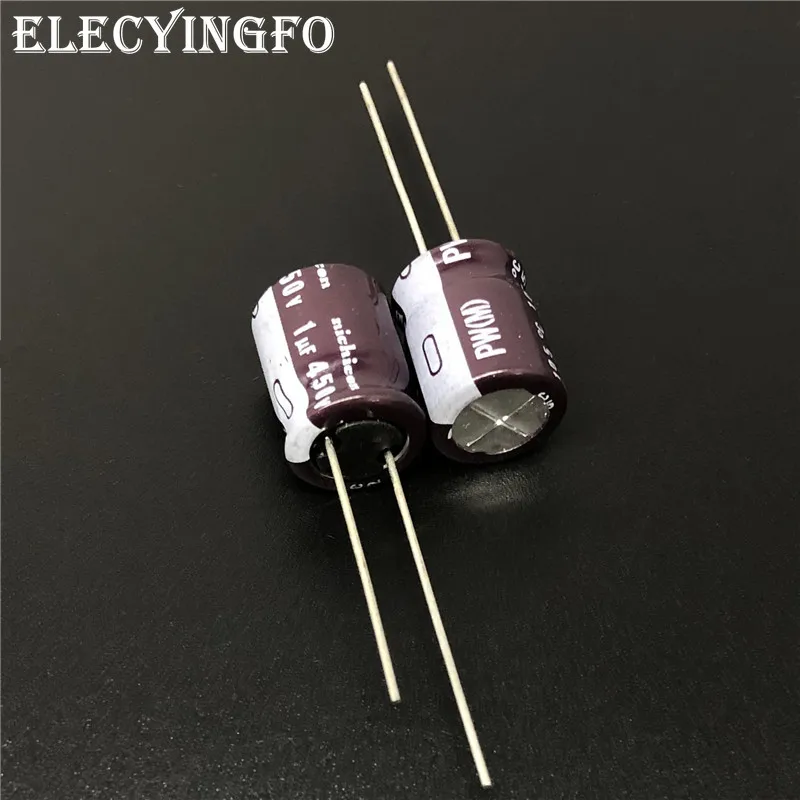 

10pcs/100pcs 1uF 450V NICHICON PW Series 10x12.5mm Low Impedance Long Life 450V1uF Aluminum Electrolytic capacitor