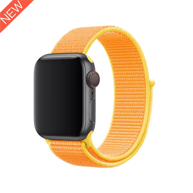 Canary Yellow UEBN нейлоновая Спортивная петля для Apple Watch Series 4 44 мм 40 мм ремешок для часов браслет ремешок для iwatch 4 42 мм 38 мм ремешки для часов - Цвет ремешка: Canary Yellow