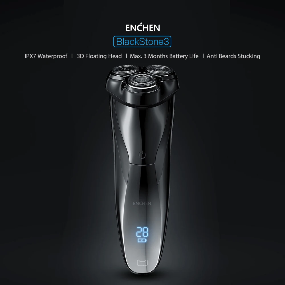 Xiaomi Enchen BlackStone 3 электробритва 3D с тройным плавающим лезвием, бритвенные бритвы для мужчин, триммер для лица и бороды, перезаряжаемый