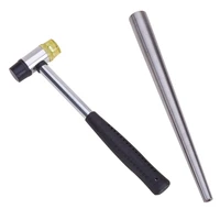2pcsset jewelry tools equipment iron ring enlarger stick mandrel sizer installable two way rubber steel handle hammer