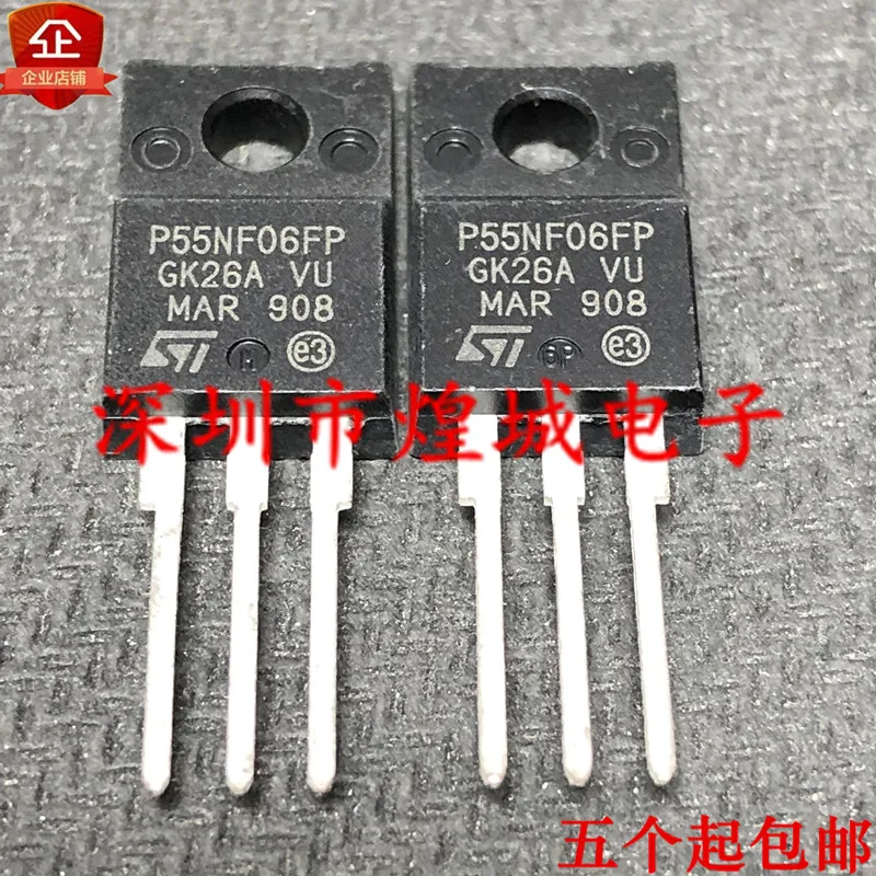 

10 шт. P55NF06FP STP55NF06FP TO-220F 60V 50A 5