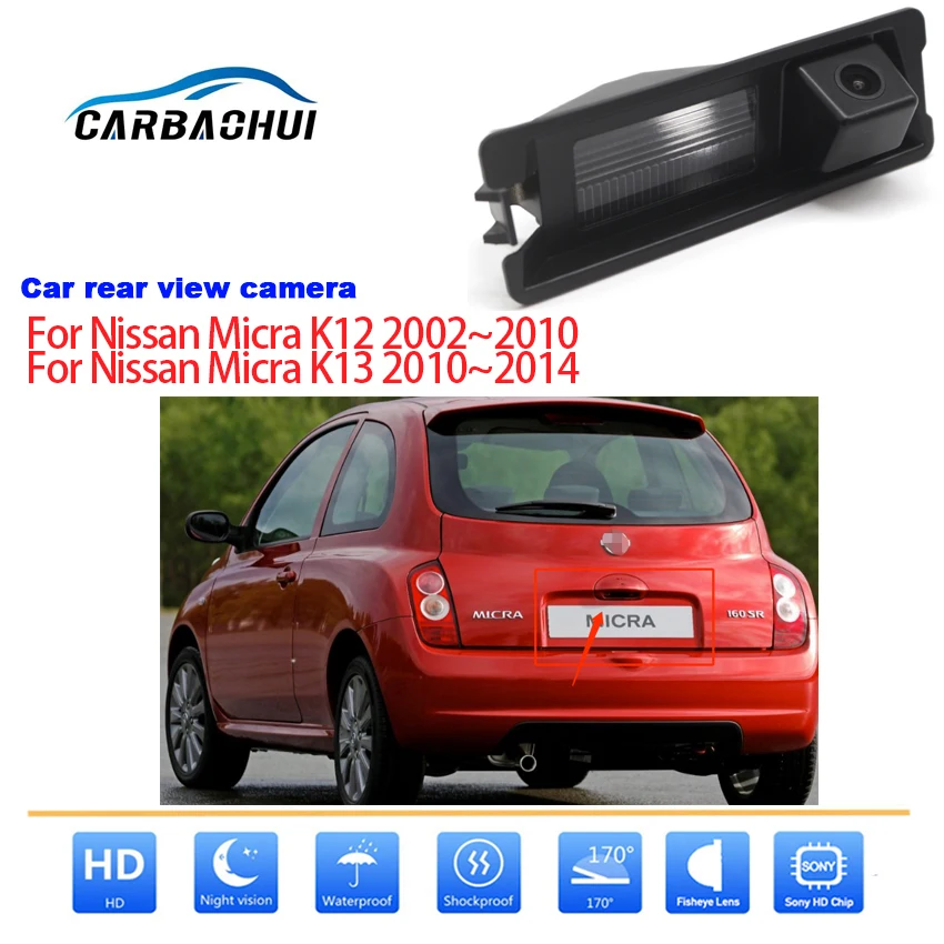 Автомобильная камера заднего вида для Nissan Micra K12 K13 2002-2017 HD CCD ночное видение