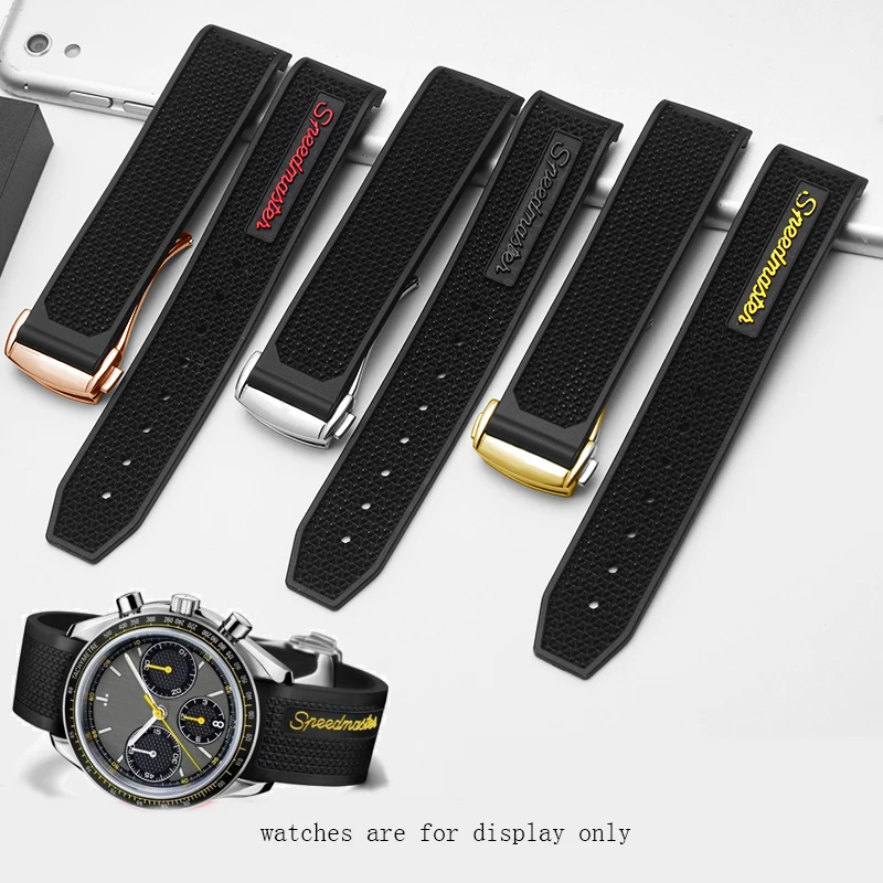 

Ремешок из силикона и резины с интерфейсом Arc, браслет для часов Omega Speedmaster с надписью черного, красного, желтого цвета, 21, 22 мм