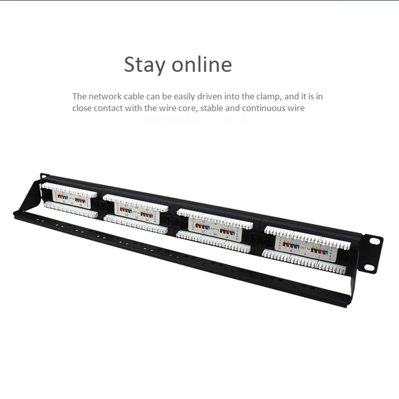 

19 Inch 1U Rack Unshielded Super Category 5 24 Port RJ45 Network Distribution Frame for Computer Room Office