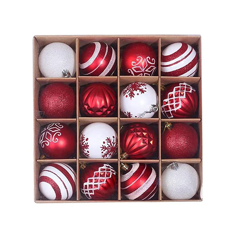 

16pcs Christmas Balls 6cm Shatterproof Hanging Xmas Tree Ornaments Wedding Party Home Decoration