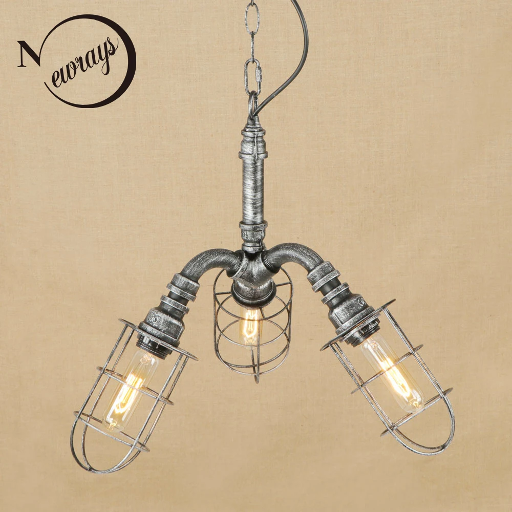 Винтажная железная Классическая Серебряная Подвесная лампа LED 3 лампы подвесной