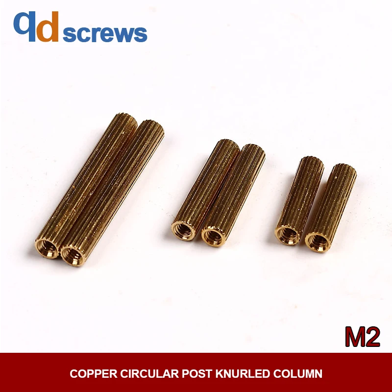 

M2 Double-pass copper cylinder circular knurling bolt