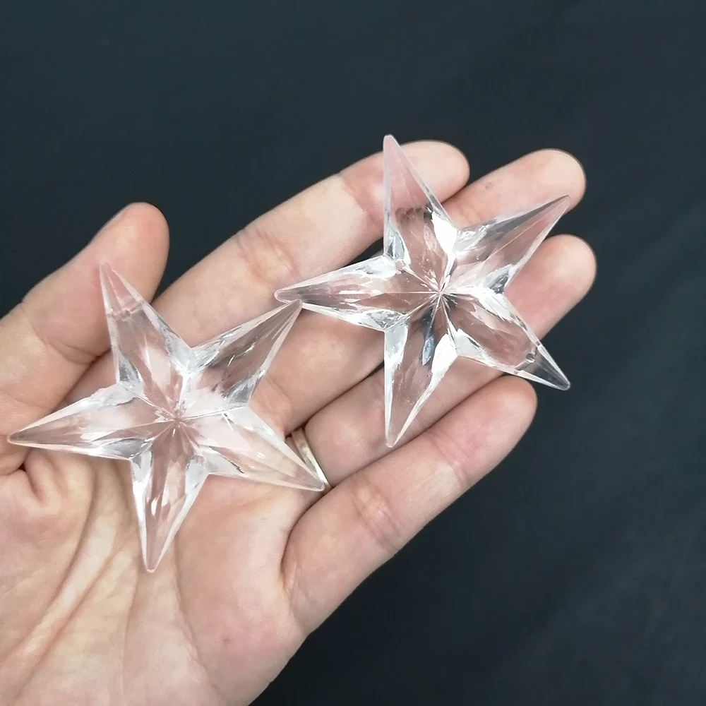 Camal 30pcs 56MM (2 holes) Acrylic Crystal Star Shaped Pendant Chandelier Curtain Wedding Party Lighting Part Christmas Hanging |