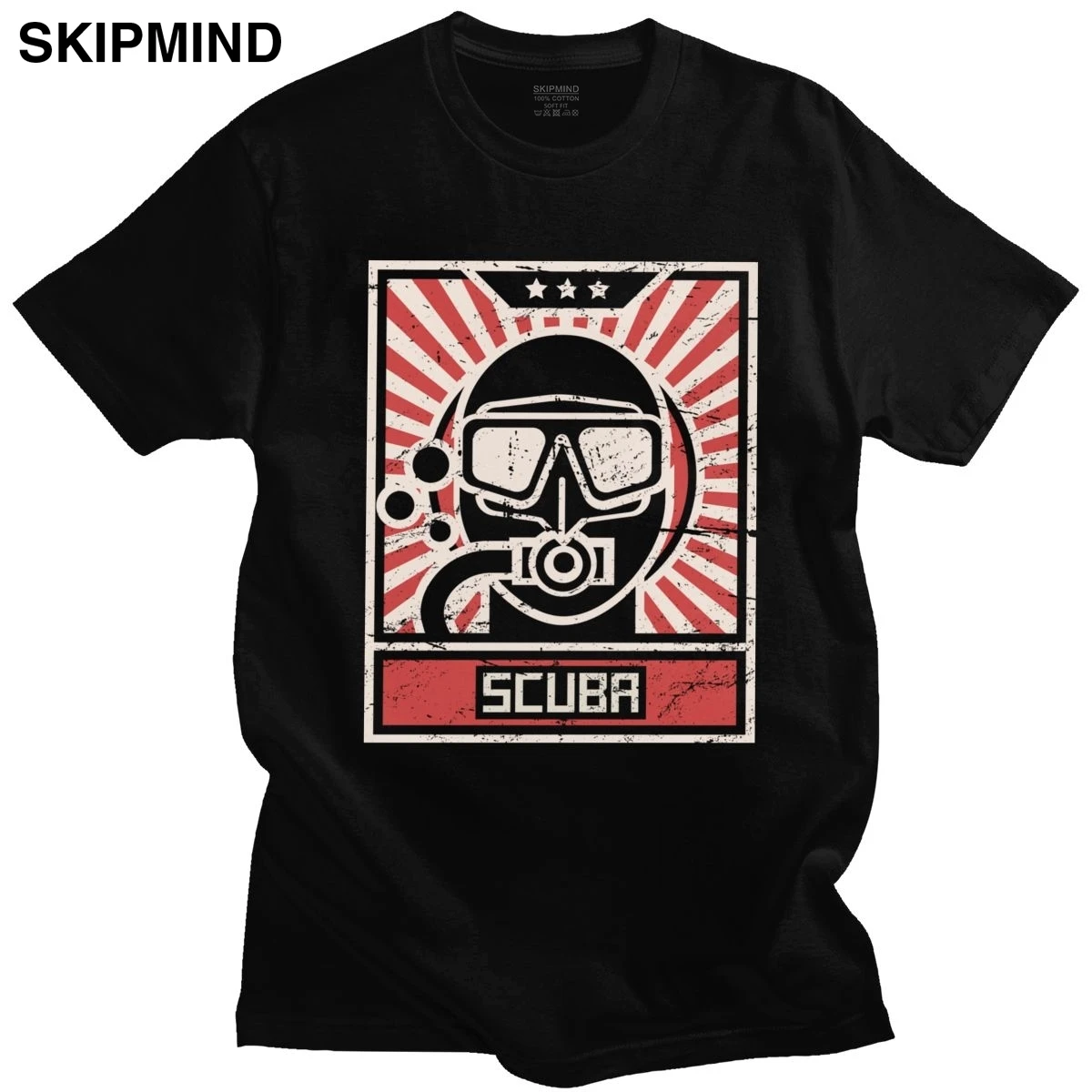 

Unique Male Scuba Diver T Shirt Short Sleeve Crewneck Cotton T-shirt Summer Exploring the Ocean Diving Dive Lover Tees Apparel