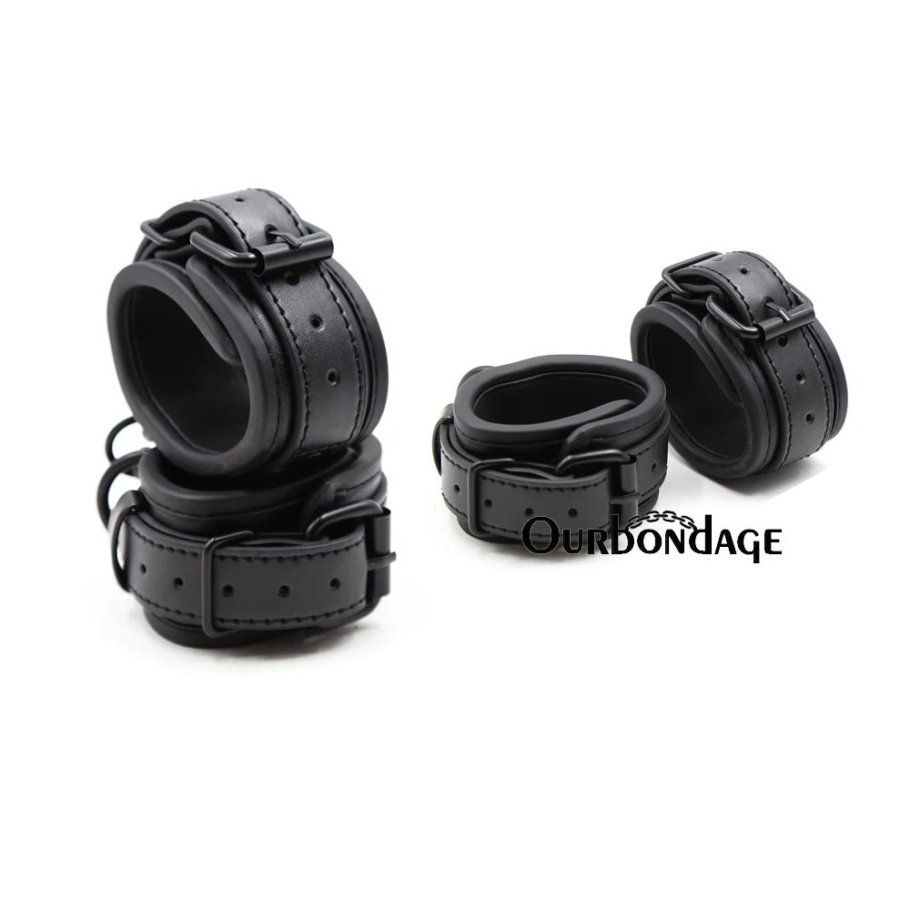 Ourbondage из искусственной кожи в стиле ретро Регулируемый наручники ограничения