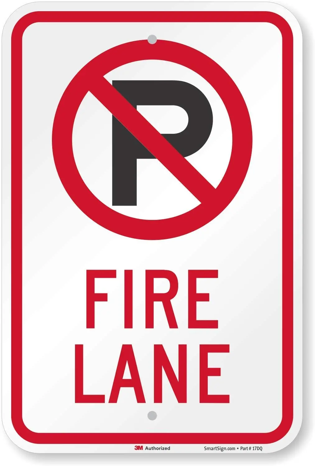 Умный знак SmartSign 3M Engineer Grade отражающий стандарт инженера с надписью "Парковочное место для пожарной техники" и графикой 8 дюймов в высоту и 12 дюймов в ширину черный/красный на белом.