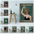 Абстрактная Картина на холсте для девочек постер потерять свой ум найдите вашу душу вдохновляющие цитаты художественные принты винтажные для домашнего декора комнаты