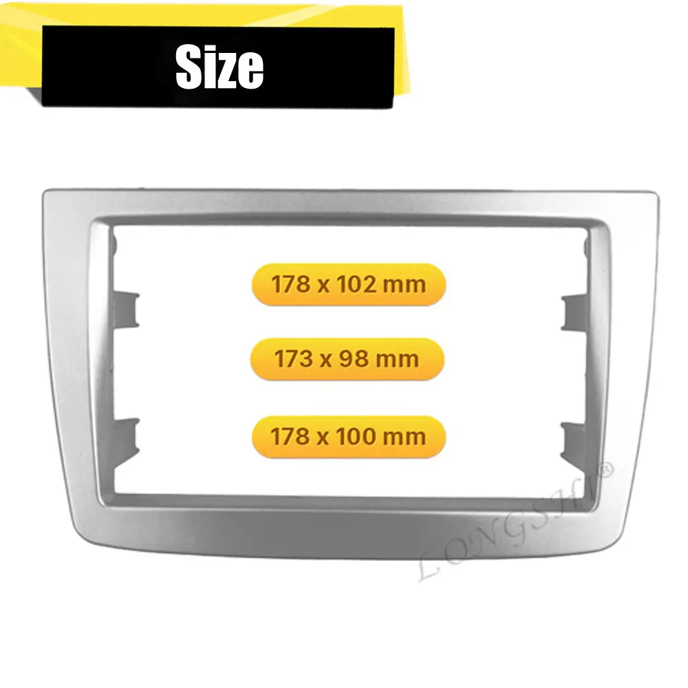 Double Din Fascia For ALFA ROMEO MITO Radio Refitting Install Frame DVD Stereo Panel Dash Mount Trim Kit Surroud Plate Bezel 2di - Название цвета: Серебристый