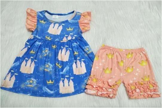 

Hote Sale Baby Boutique Outfit Short Sleeve+Shorts 2pcs Set Toddler Girl Wear Baby Clothes