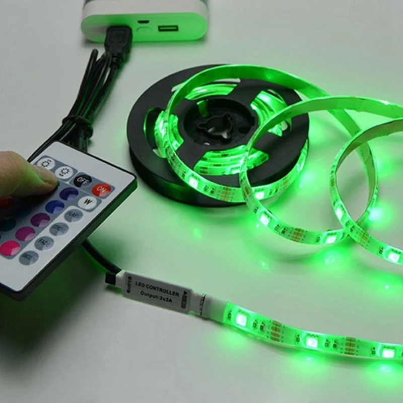 

LED Light Strip with USB Socket, 5M Flexible RGB Light Strip, Used for Backlight of TV Screen, Desktop, Diode Light
