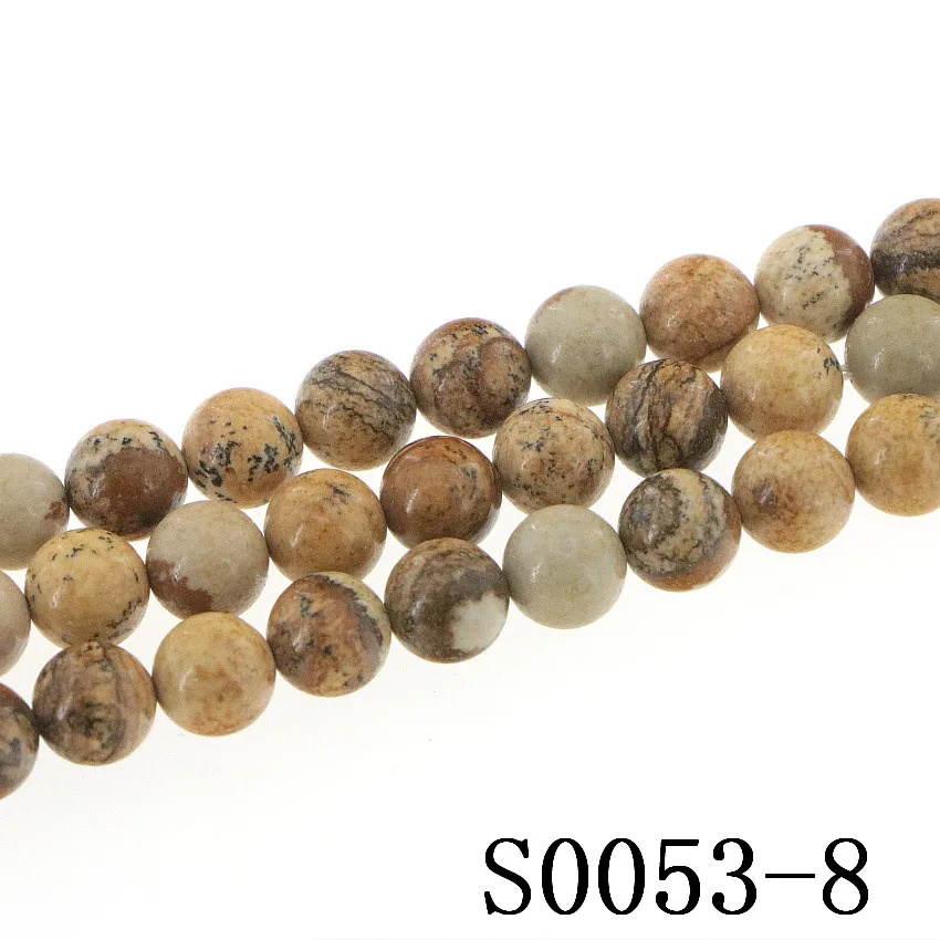 Fashion Natural Picture Stone Agates DIY4-12mm Beads Round Making Design Girl Gift Christmas Wedding Necklace Bracelet 15inch | Украшения и
