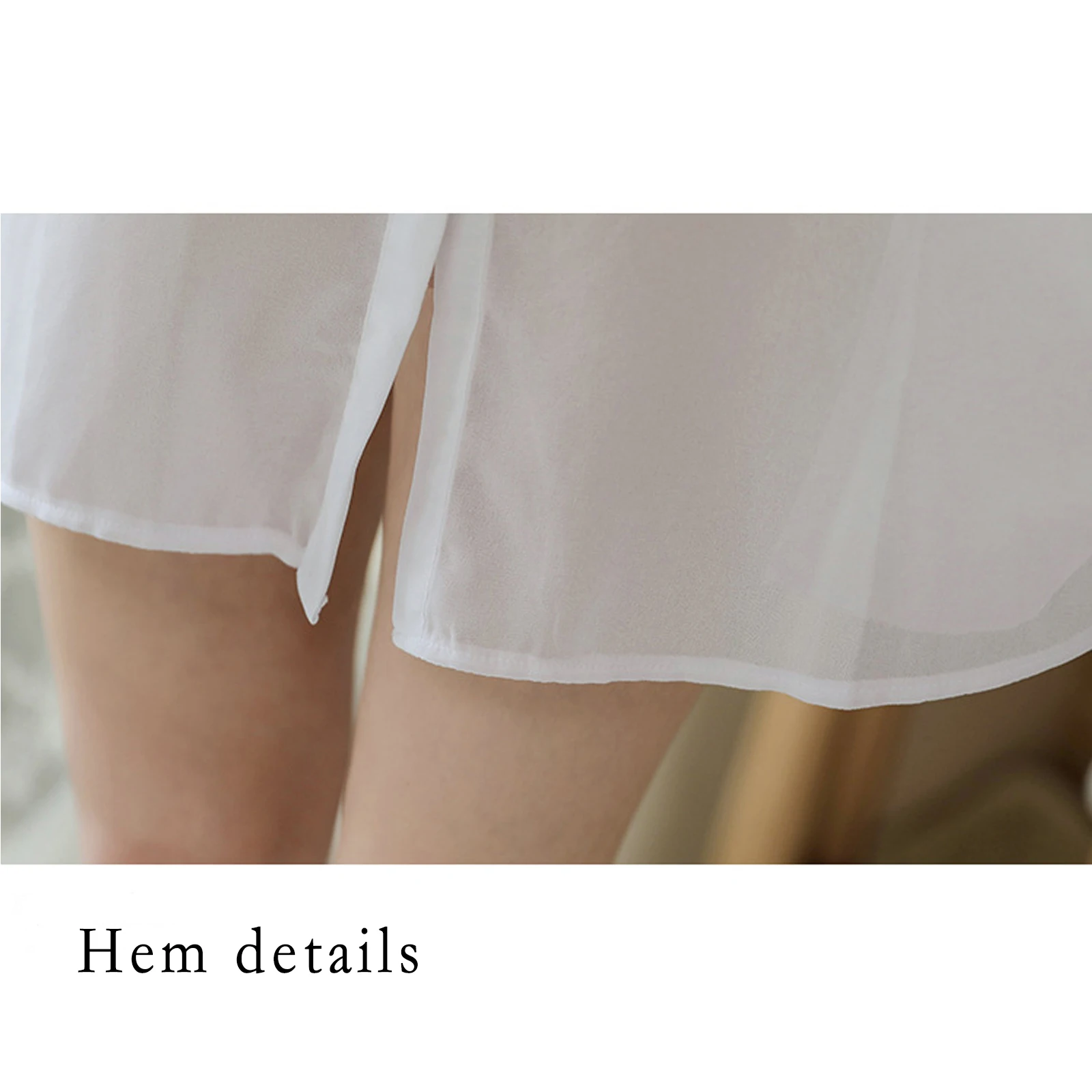 

Women's Long White Shirt Transparent Sexy Plus Size Clothing Top Blouse 2021 Fashion Large Chiffon Oversize Home Sexy ladies Top