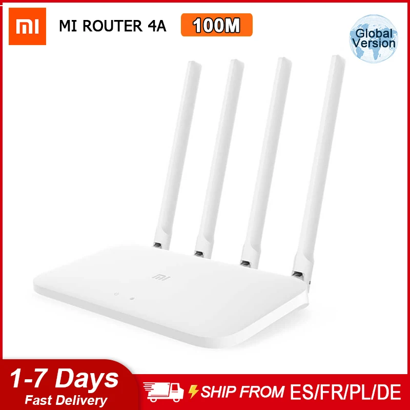 Xiaomi Mi роутер 4A 100 м 2,4 ГГц Wi-Fi 5 ГГц DDR3 64MB 128MB 4 антенны приложение управления Wi-Fi беспроводной маршрутизатор глобальная версия - изображение