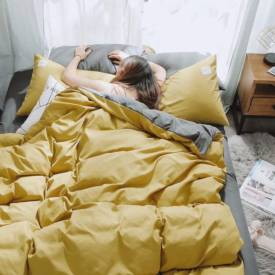 Комплект постельного белья в японском стиле простыня и наволочка одеяло простом