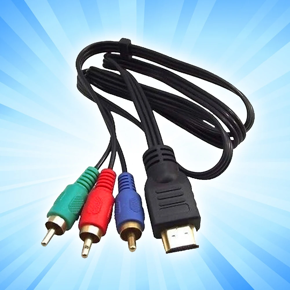 1 м HDMI-совместимый с 3 RCA AV Аудио Видео кабель Шнур адаптер преобразователь для ТВ HD