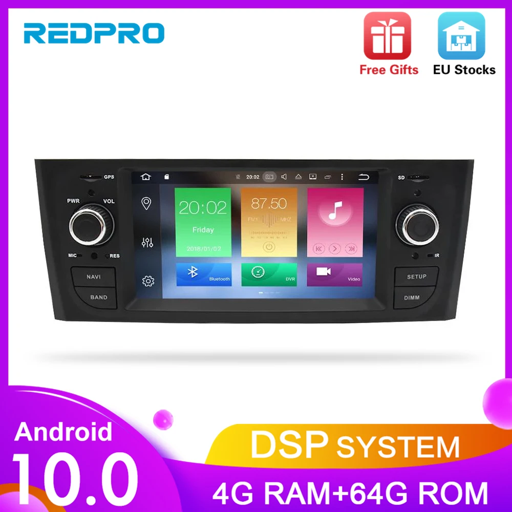 IPS авто радио Android10.0 автомобильный стерео Мультимедийный Плеер для Fiat Grande Punto Linea