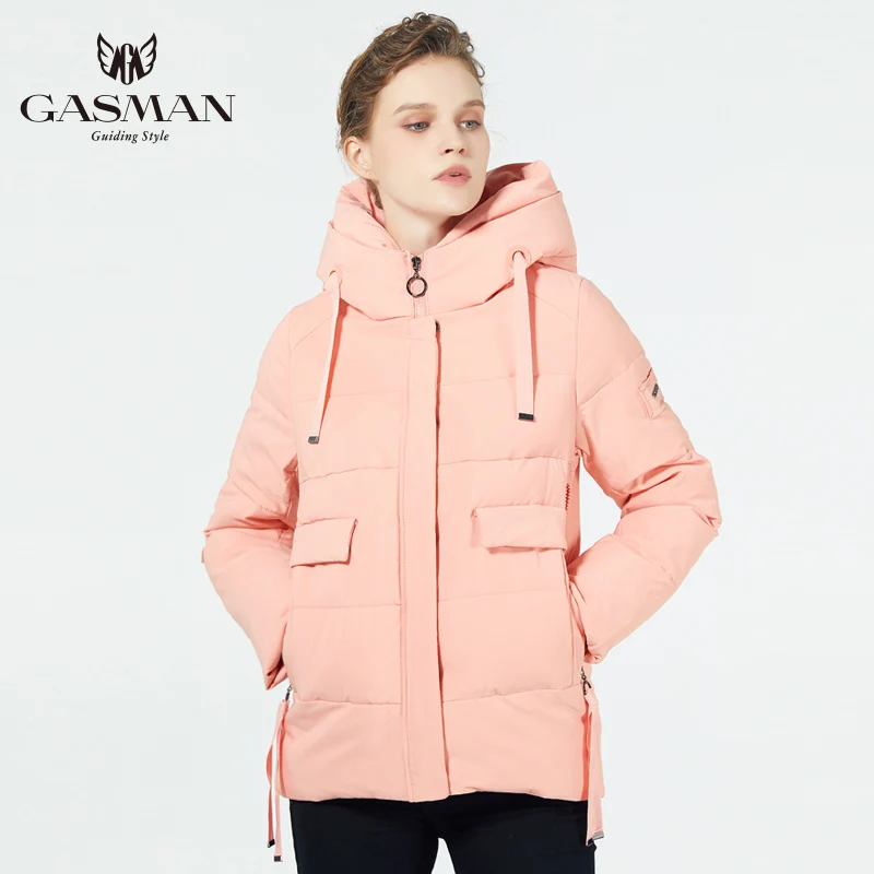 GASMAN/ новые зимние женские куртки короткий теплый пуховик с капюшоном женское теплое пальто для девочек женская парка мода - Цвет: 913 Orange