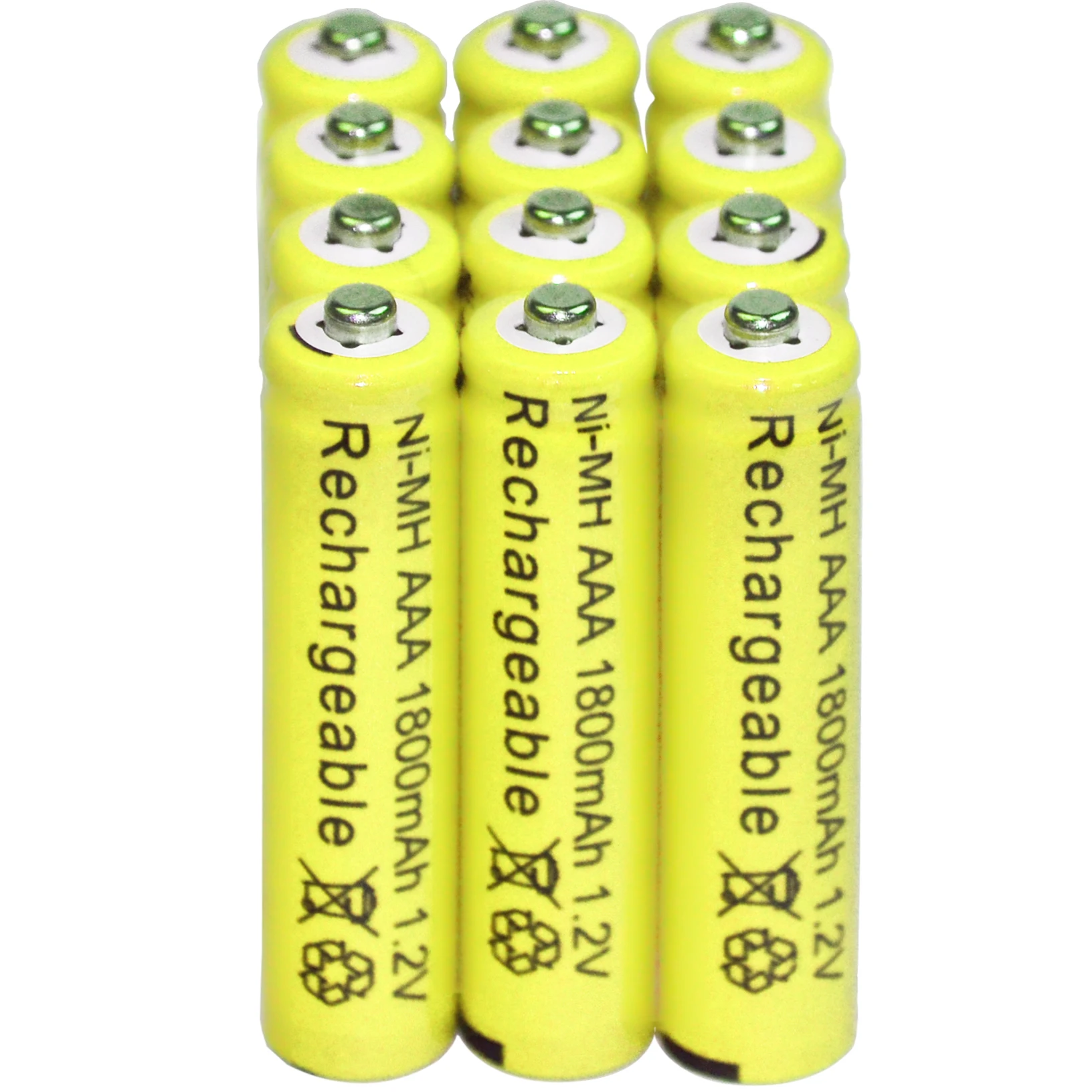 4-48pcs New Brand AAA rechargeable battery 1800mah 1.2V NI-MH Rechargeable for led light toy mp3 Yellow | Электроника