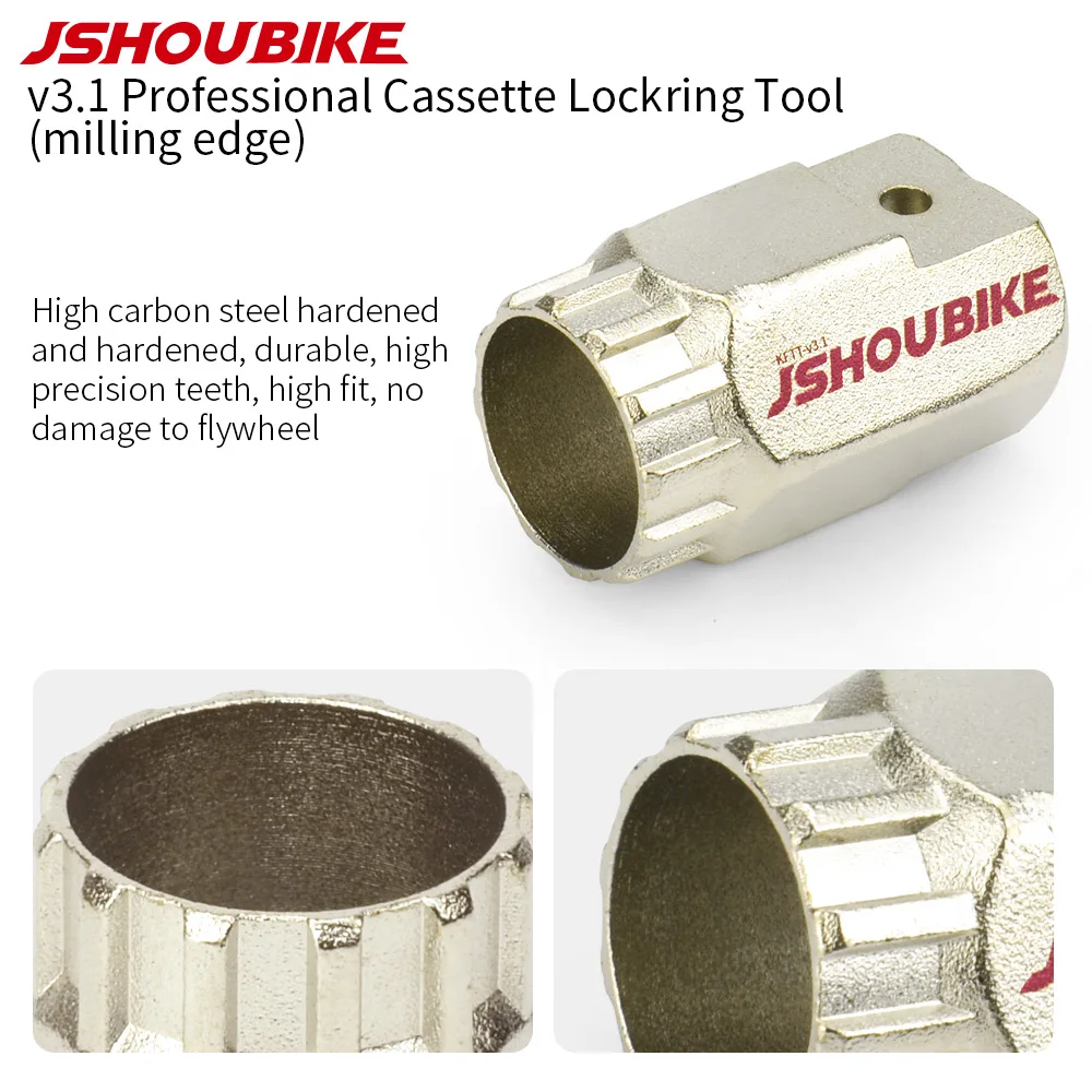 JSHOU BIKE Cassette Freewheel Sleeve Repair Tool Disassembly Lockring Flywheel Remover Repair Install Bicycle Sprocket parts