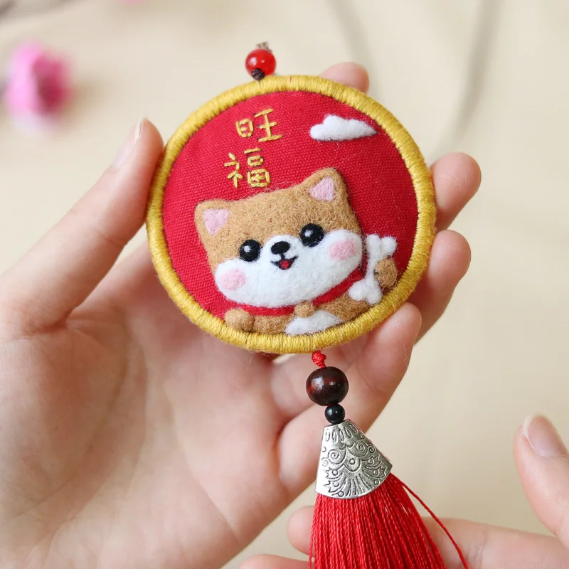 Азиатская мода Благословение Амулет вышивка DIY Материал Шерсть Войлок игла набор