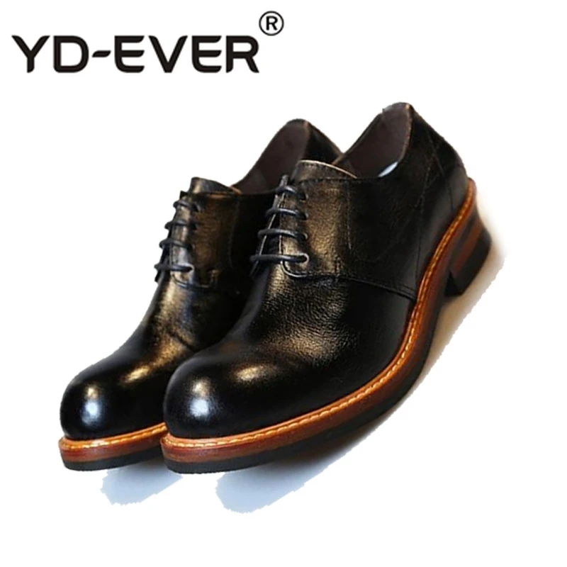 Туфли оксфорды из натуральной воловьей кожи на шнуровке в британском стиле