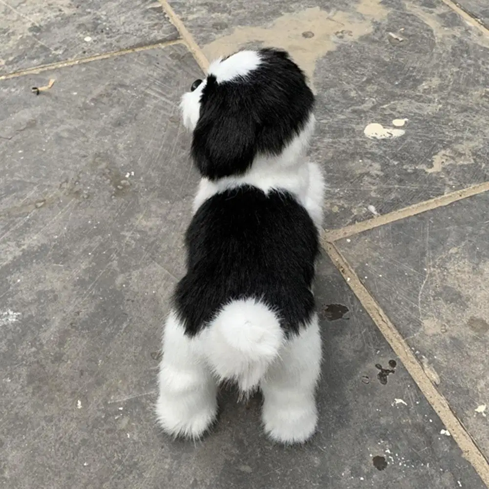 

Realistic Black And White Puppy Simulation Toy Dog Stuffed ​​Puppies Companion Pet Lifelike Dog Toy Handmade D2D6