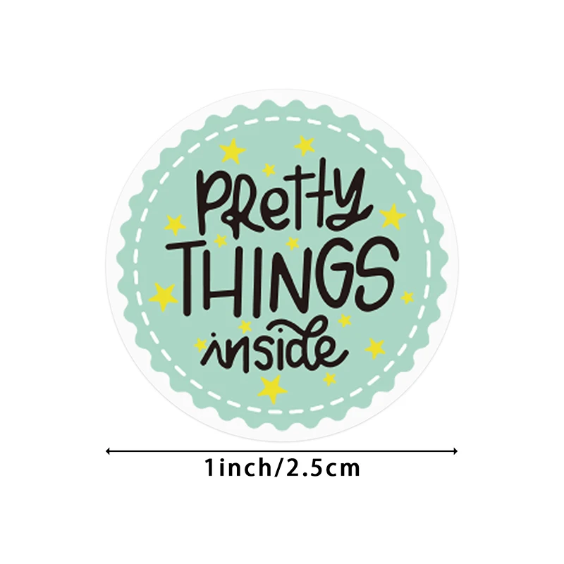 

10 Types 500pcs Round "Pretty Things Inside " Stickers Heart Thanks For Christmas Gifts Decoration Handmade Labels Sticker