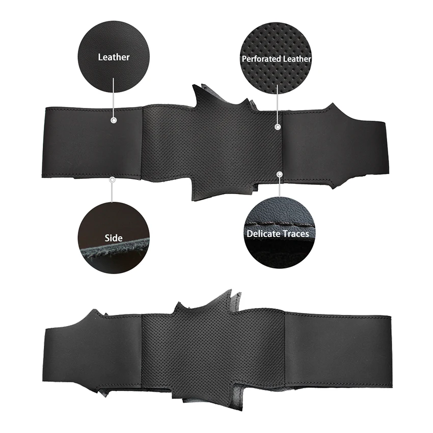 

Hand-stitched Black Genuine Leather Anti-slip Soft Car Steering Wheel Cover for Kia Sorento 2009-2014 K7 Cadenza 2011-2015