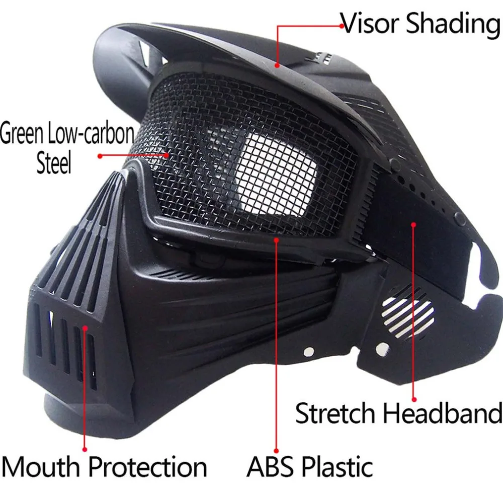 Легкая дышащая тактическая уличная маска на все лицо охотничьи военные