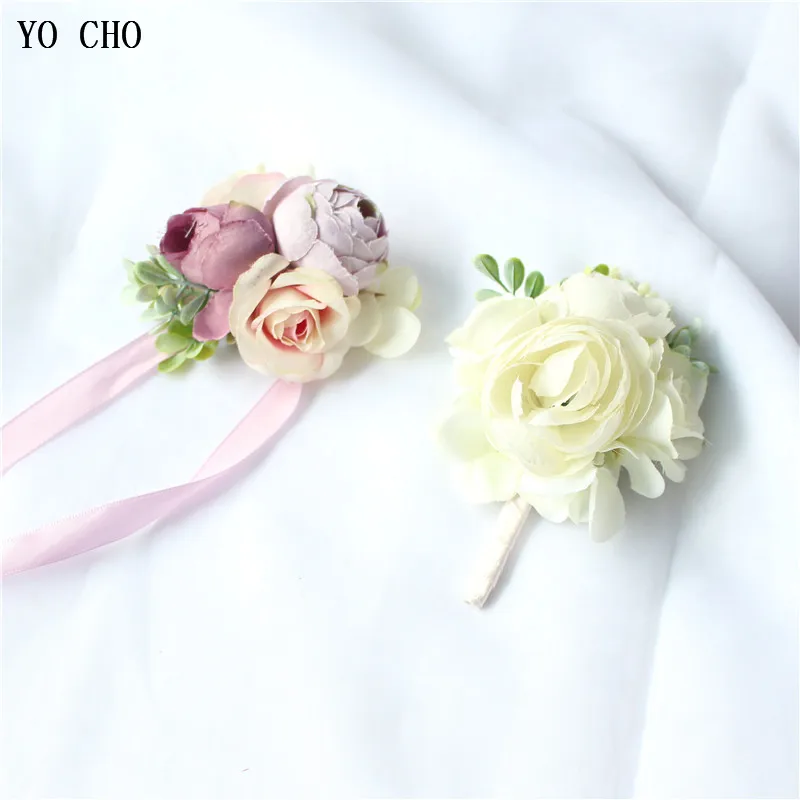 Букет невесты Мода Высокое качество Свадебный корсаж браслет цветок розы из