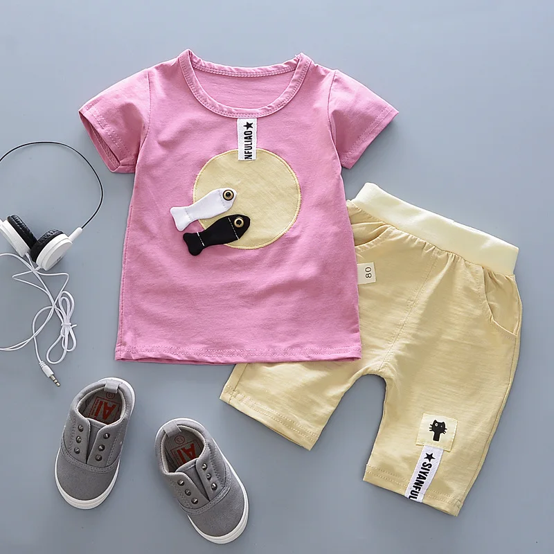 2020 летние Комплекты одежды для маленьких мальчиков новорожденных Детская