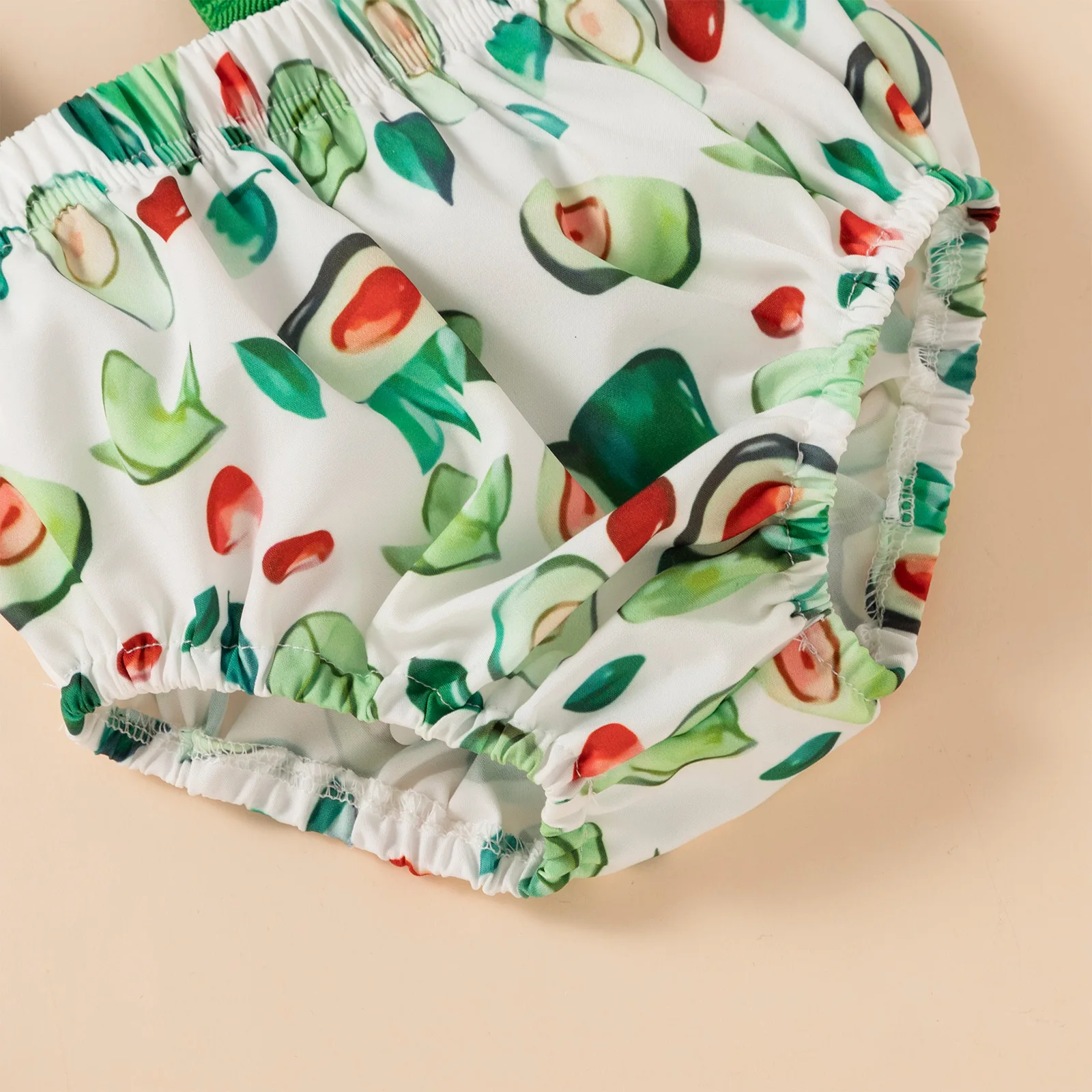 

Baby Clothes Kids Suit Set Summer Avocado Print Round Neck Short Sleeve Romper Suspender Shorts For Boys Children's Clothing Set